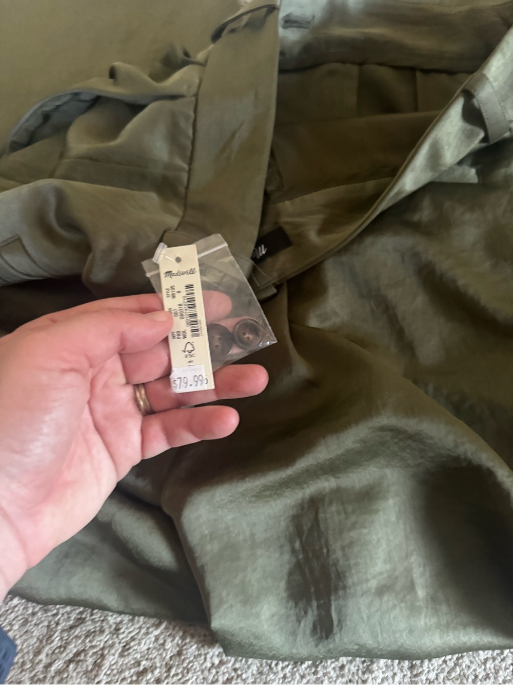 Madewell Olive Green Button pants - Picture 3 of 7